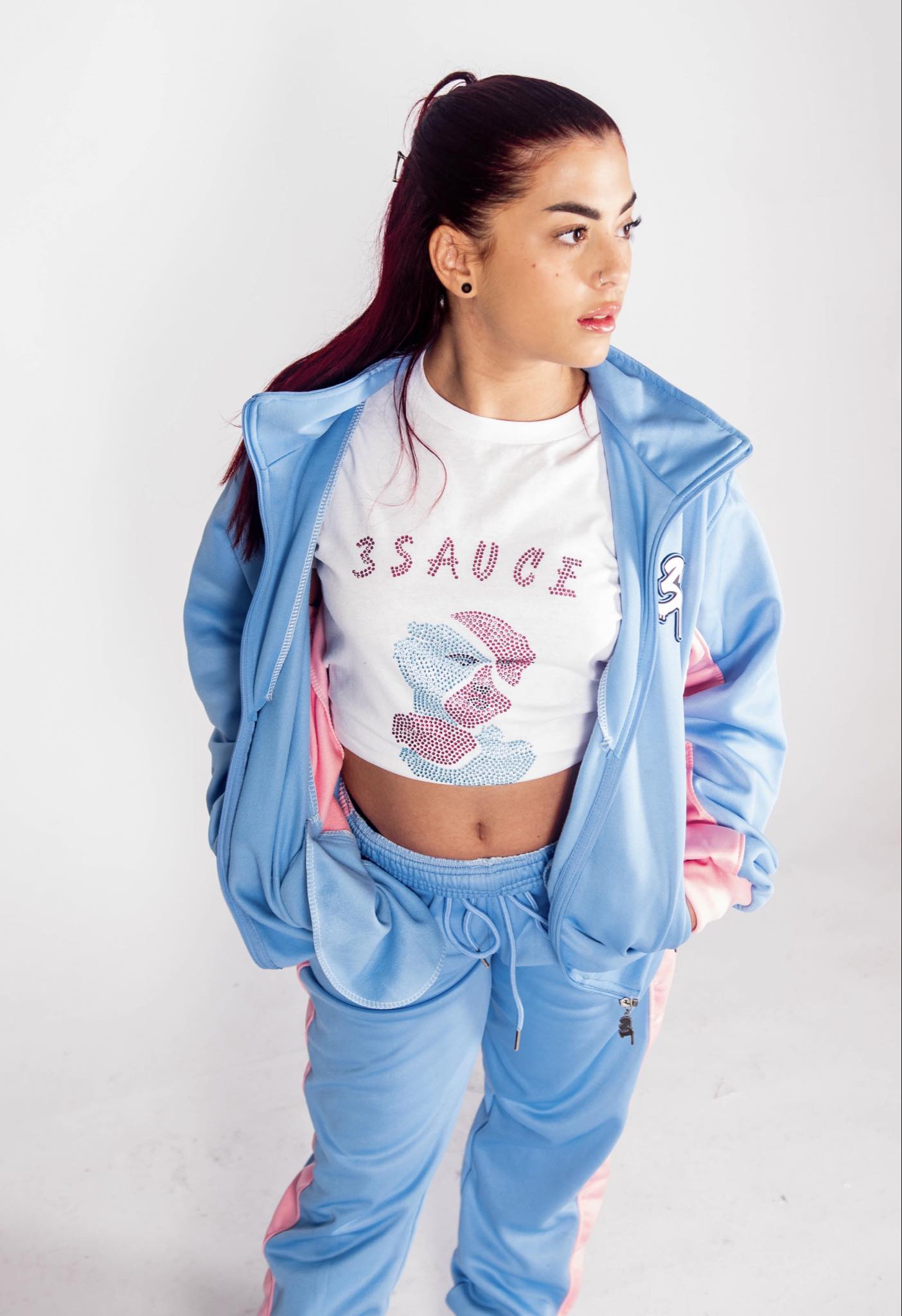 3SAUCE’s bubbl3gum blu3 tracksuit