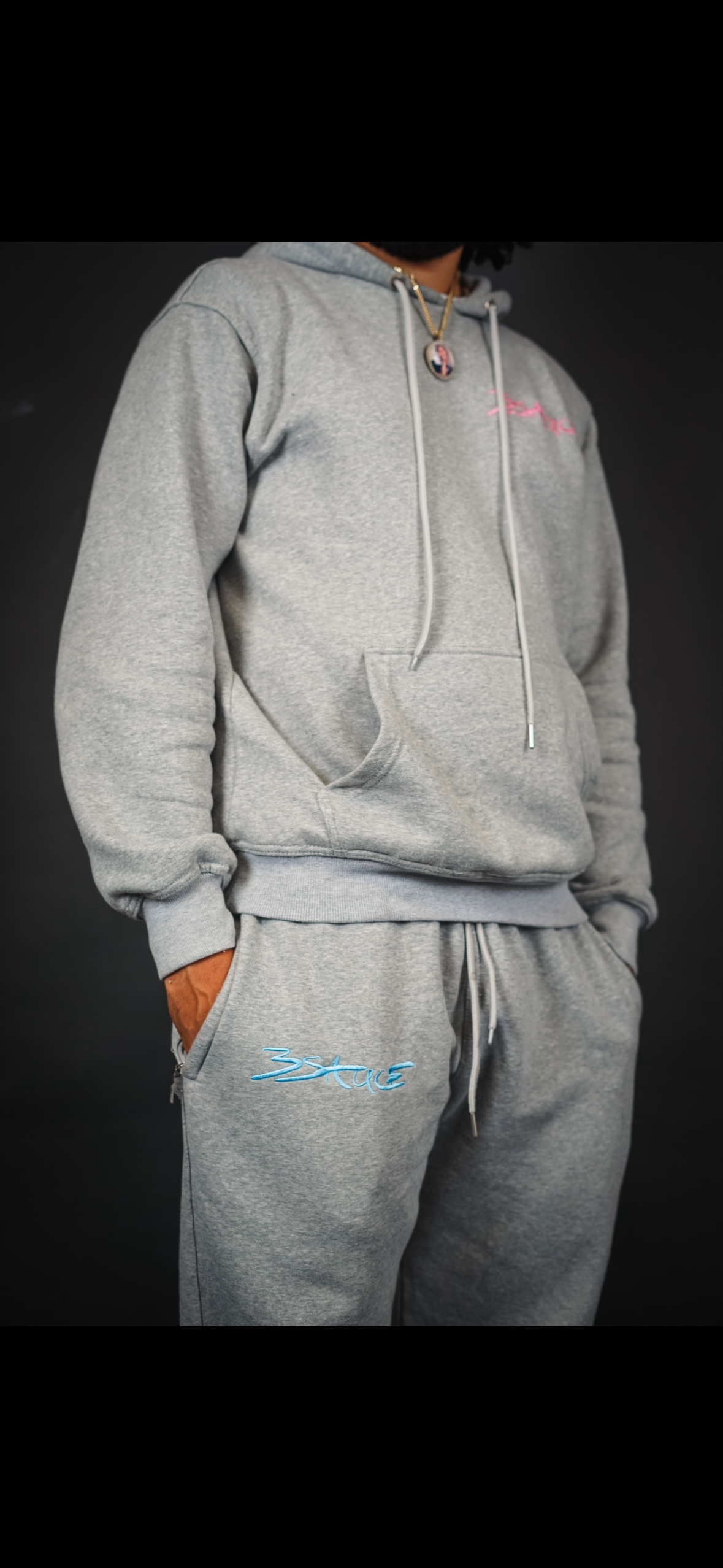 3SAUCE’S signature tracksuit (grey)